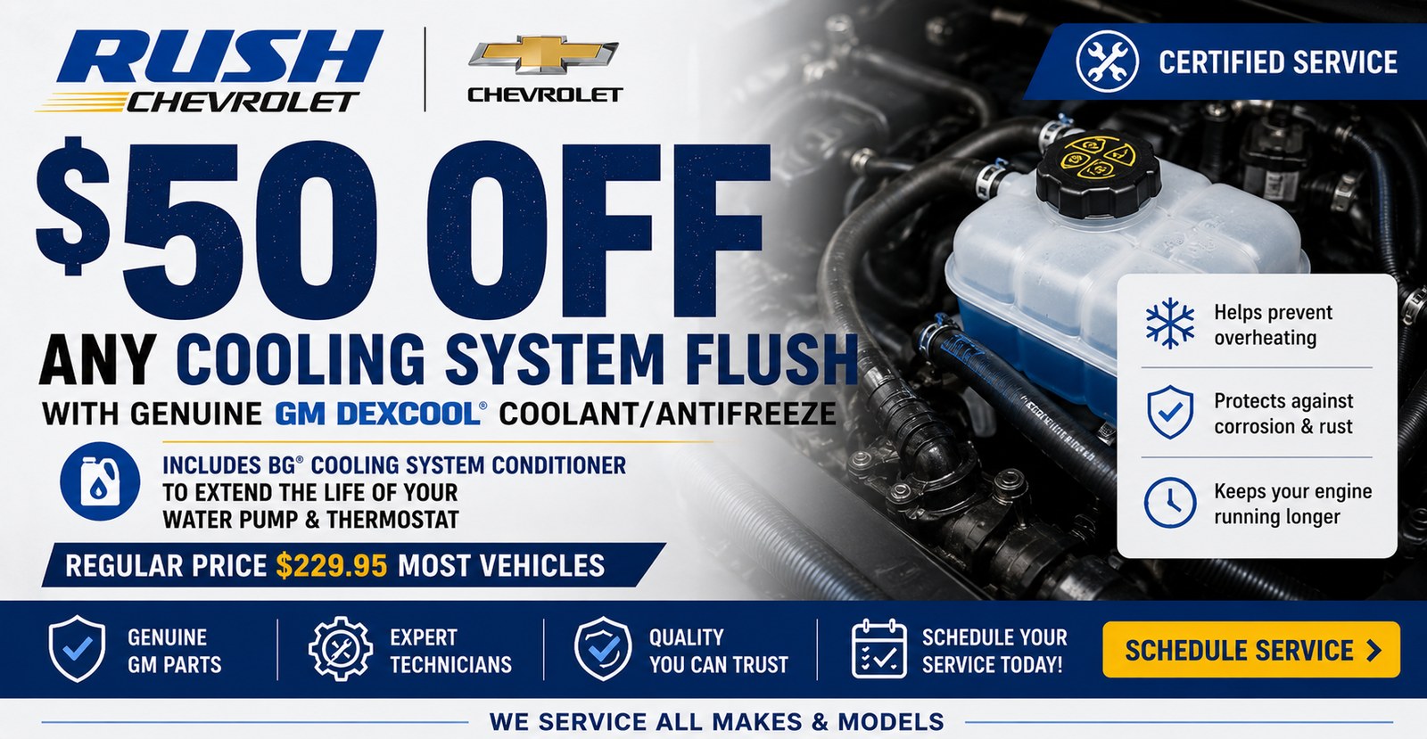 $50 off brake pad and rotor replacement with genuine ACDelco parts