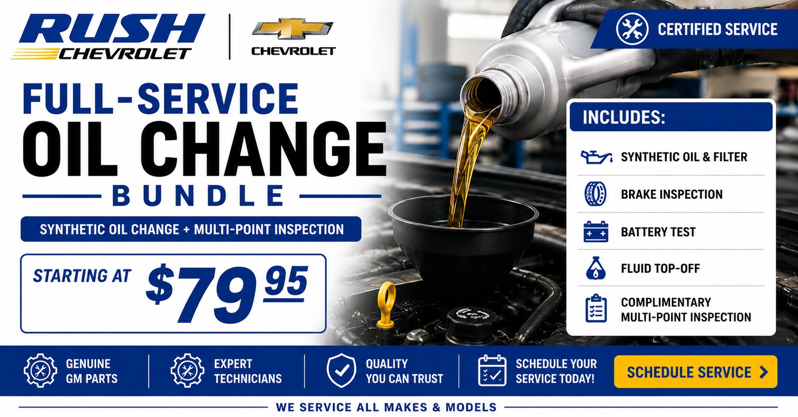 Full-Service Oil Change Bundle, starting at $79.95