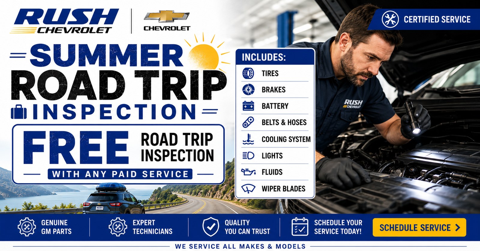 Free Summer Road Trip Inspection with any paid service